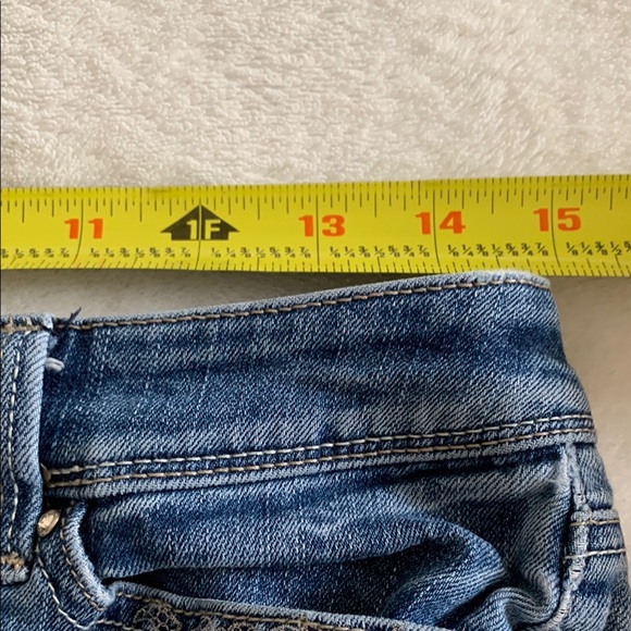 White House Black Market Blue Flare Jeans with Embellished Pockets - Picture 12 of 13